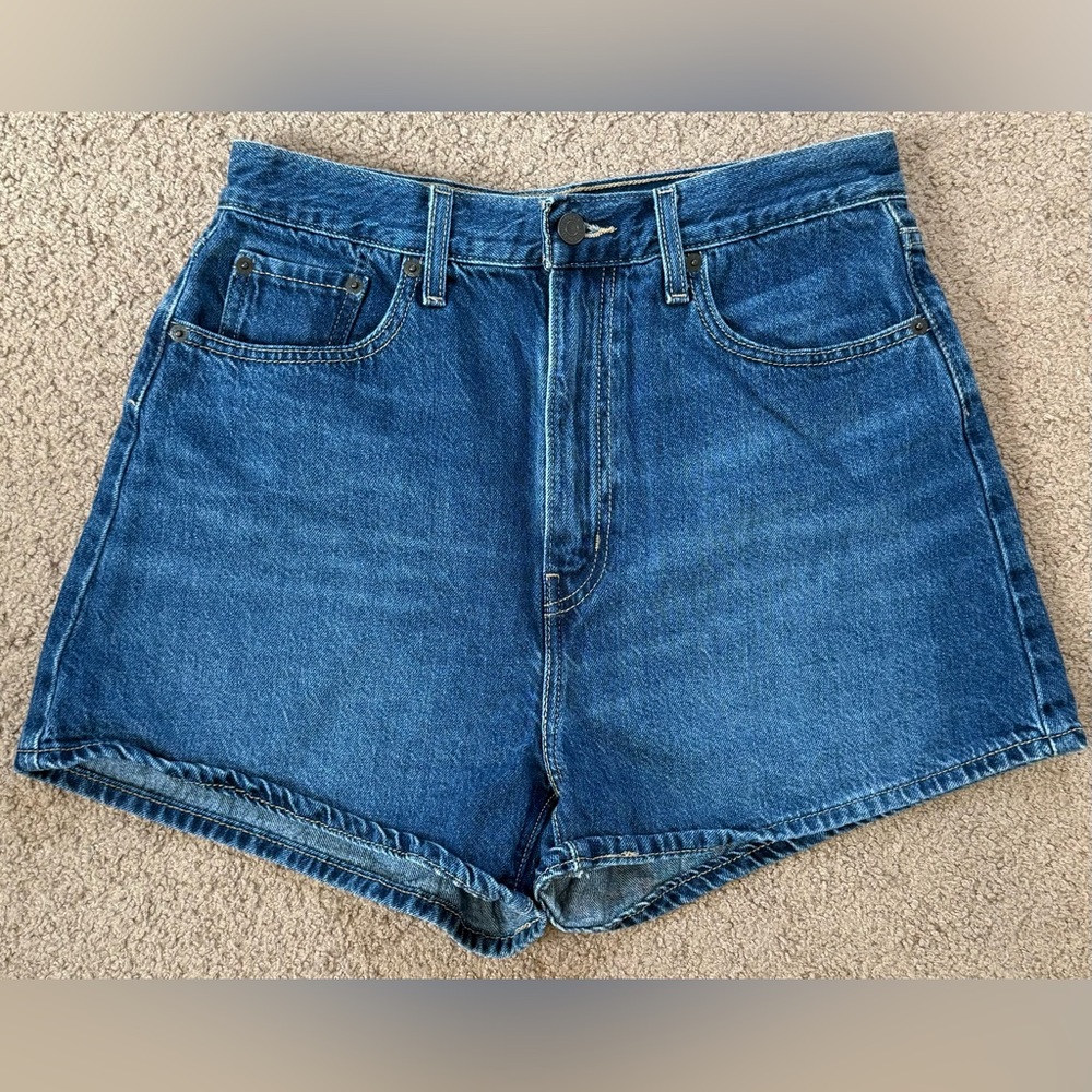 Levi's High Waist Denim Shorts - Blue